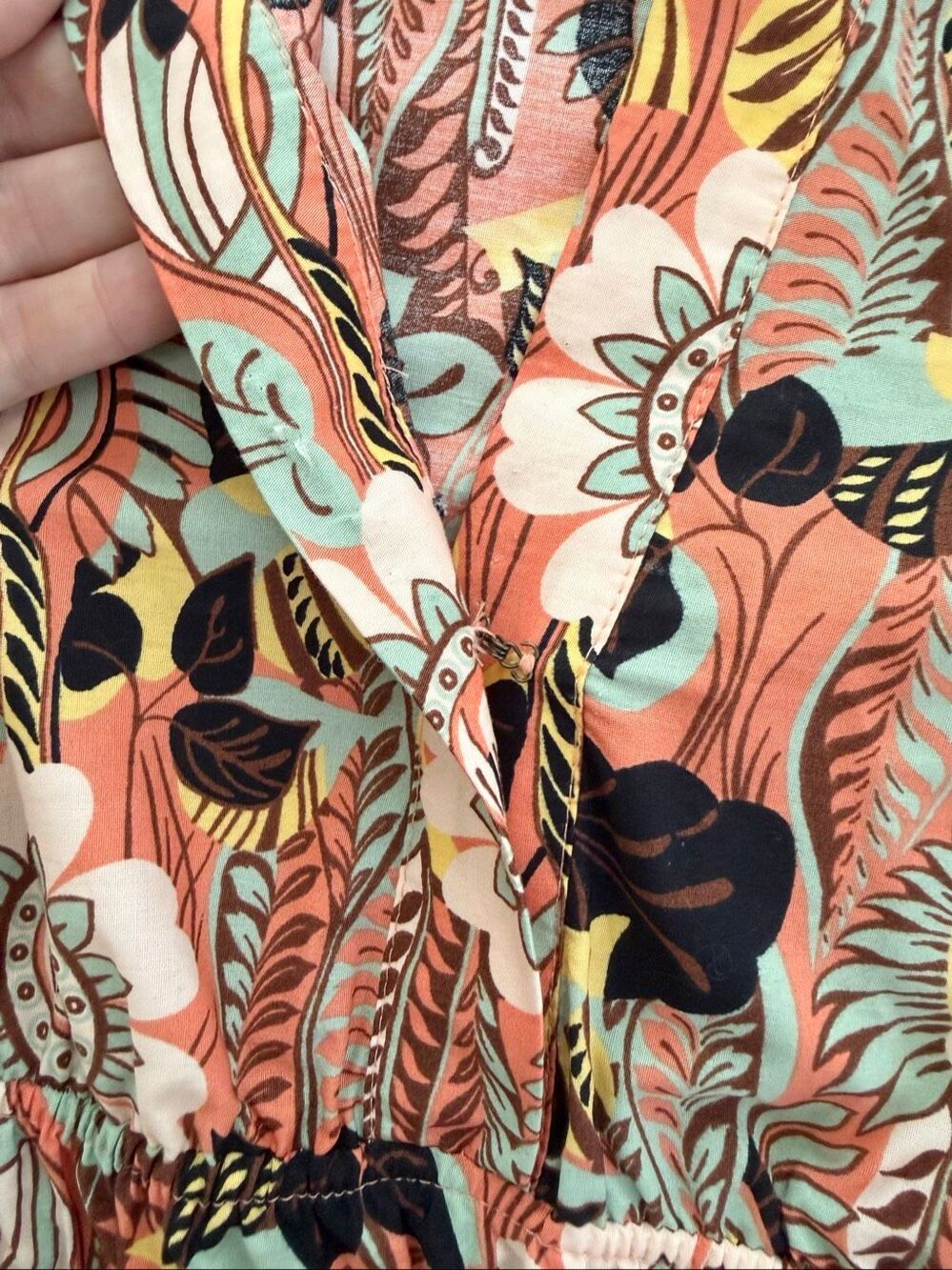 Anthropologie The Somerset Maxi Dress Orange Motif Floral Tiered Cotton L Fall - Picture 5 of 7